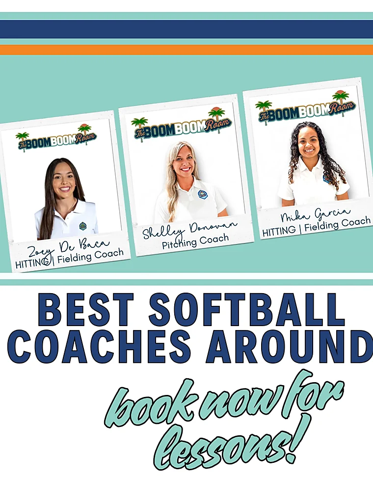 Softball coaches and players at The Boom Boom Room