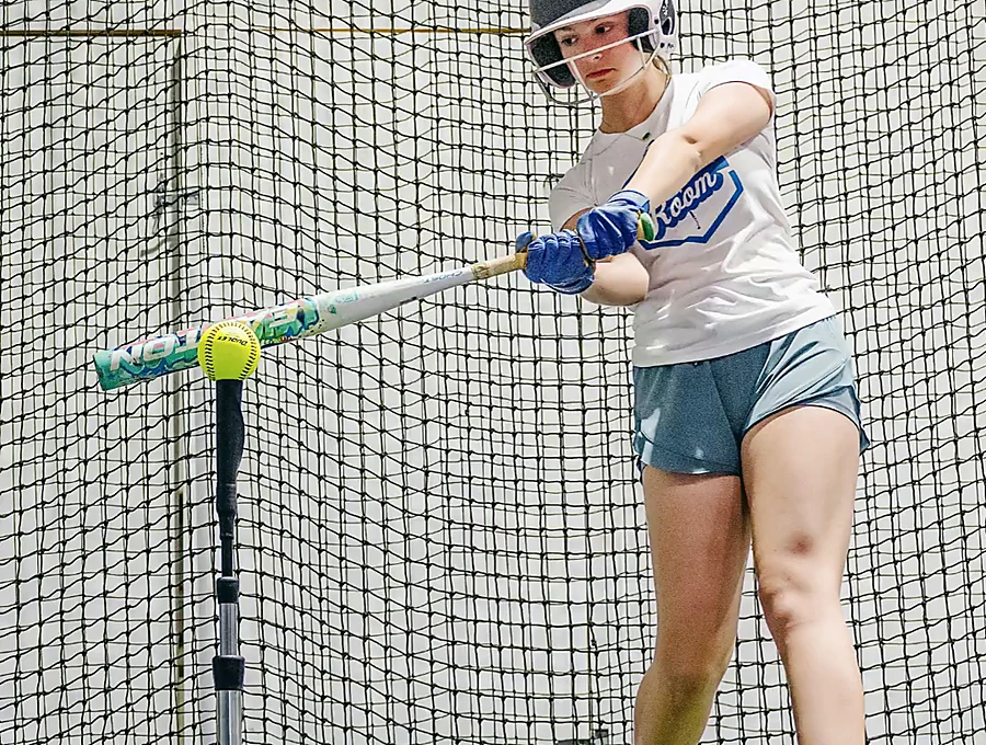 Softball hitter training at The Boom