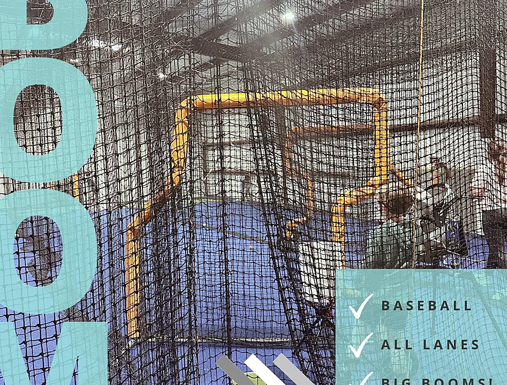 Indoor batting cage rental at The Boom Boom Room