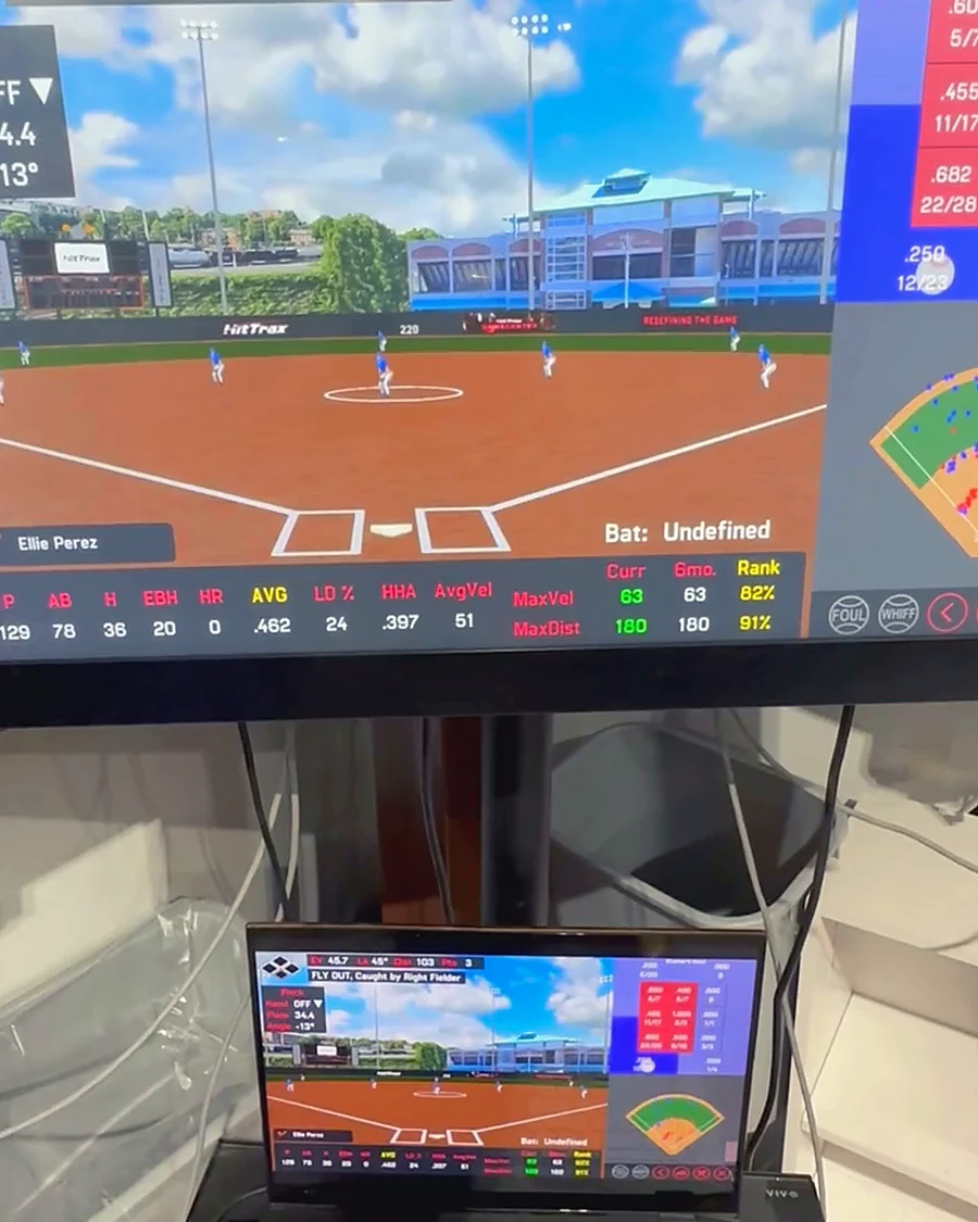HitTrax screen at The Boom Boom Room