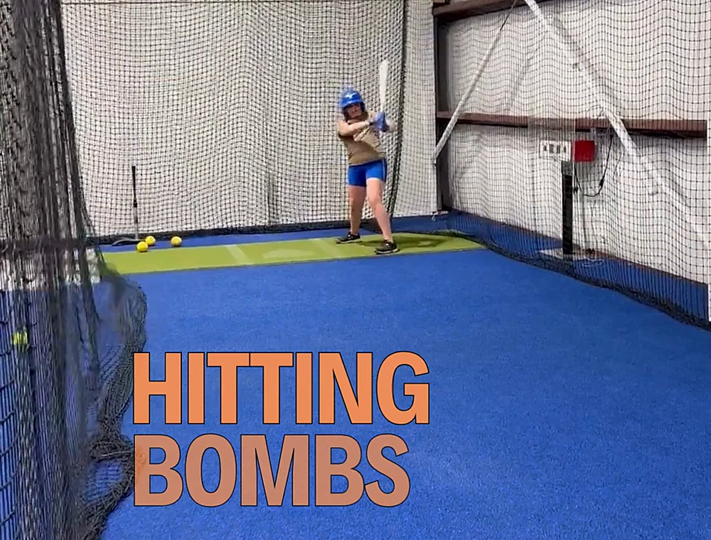 Softball reps inside the facility